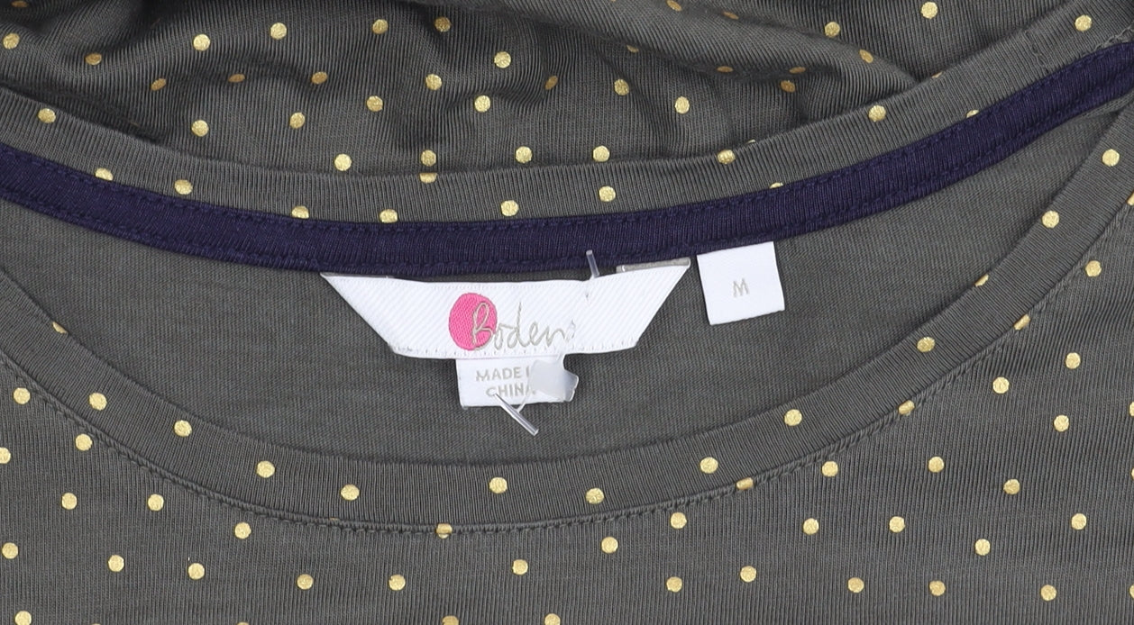 Boden Women's Green Polka Dot Long Sleeve T-Shirt