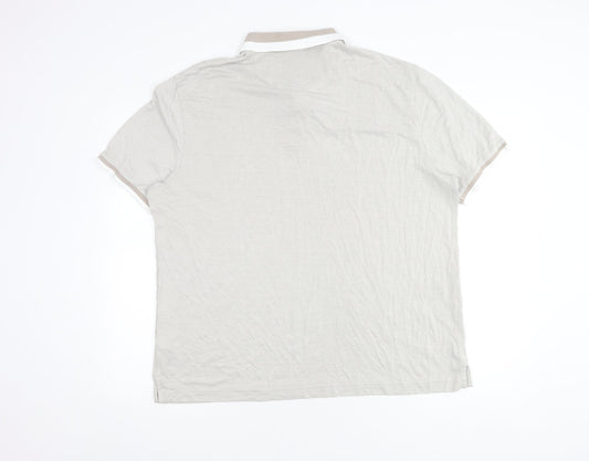 Marks & Spencer Men's XL Beige Polo Shirt Solid Casual