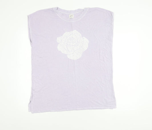 Additional front view of A Postcard from Brighton Sleeveless Top, Purple, Crew Neck, Women