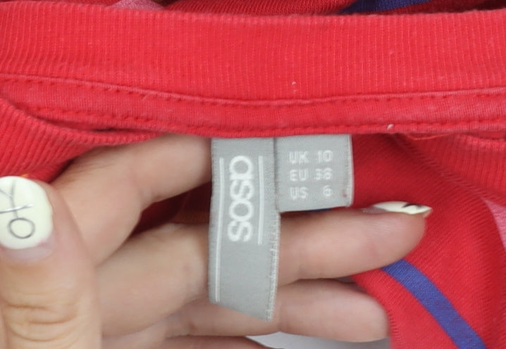 ASOS Women's Red Striped Dress Size 10