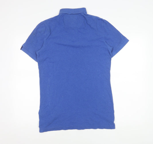 Superdry Men's Blue Polo Shirt M Solid Style