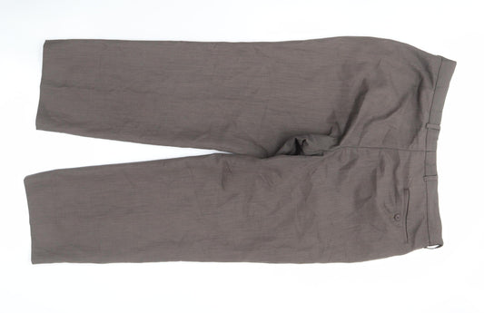 Greenwoods Men's Brown Straight Trousers 34W