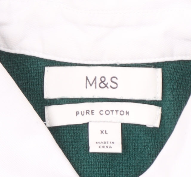 Marks and Spencer Men's Green XL Striped Pullover Jumper