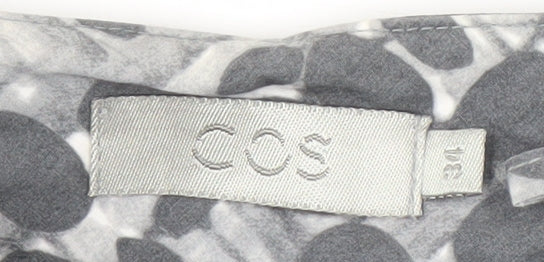 COS Women's Grey Geometric Button Skirt Size 12