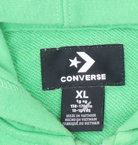 Teens UK Size XL Converse Green Full Zip Hoodie