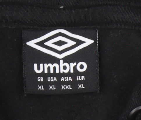 Umbro Men's XL Black Pullover Hoodie - Logo Accent