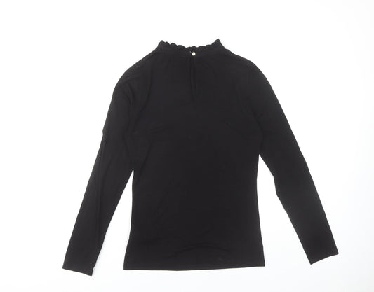 Womens UK Size XS Oasis Black Basic Blouse