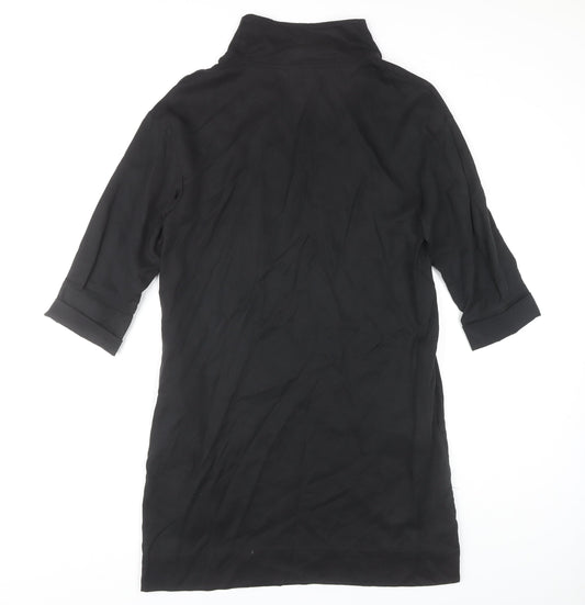 COS Women's Black 3/4 Sleeve High Neck Dress Size 4
