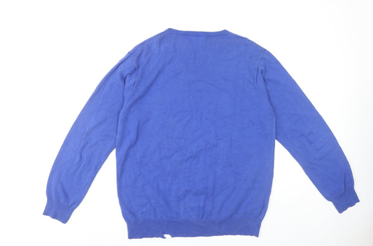 Fred Perry Men’s Blue V-Neck Pullover Jumper L