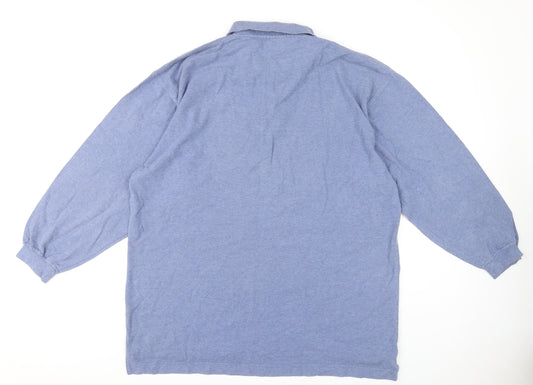 GC Men's Blue Long Sleeve Polo 3XL