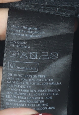 H&M Unisex Black XS Pullover Graphic Sweatshirt City Style