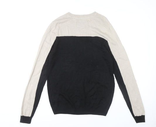 Soul Star Men's Black Beige M Pullover Jumper