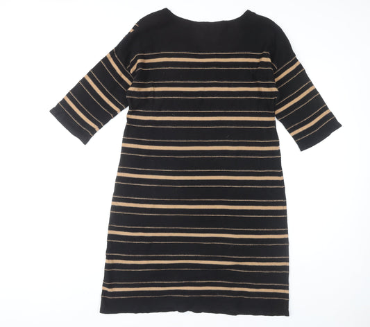 Monsoon Women's Black Striped Shift Dress M
