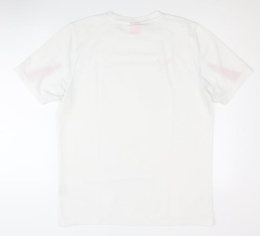 Puma Men's White T-Shirt, L, Basic Activewear