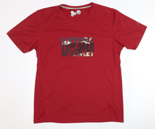 Mens UK Size L McKINLEY Red Hiking T-Shirt