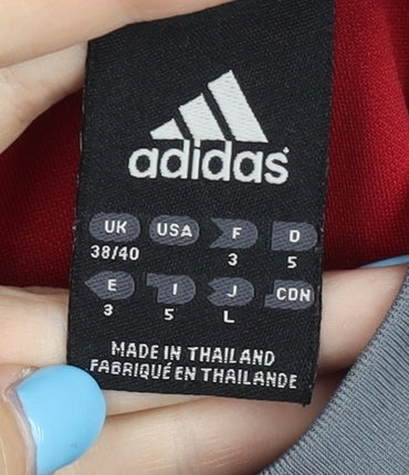 adidas Men Red T-Shirt M Crew Neck Short Sleeve Logo