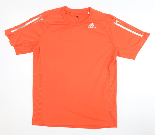 Additional front view of adidas Men's Orange T-Shirt, S, Gym & Training Wear