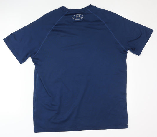 Under Armour Men's Blue T-Shirt Medium Gym Relaxed Fit