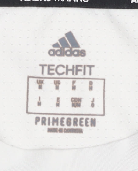 Adidas Men White M Athletic T-Shirt Gym Training