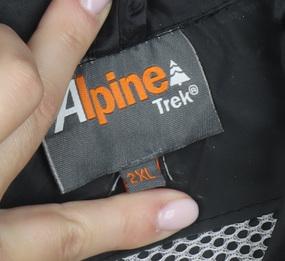 Mens UK Size 2XL Alpine Trek Black Windbreaker Coat