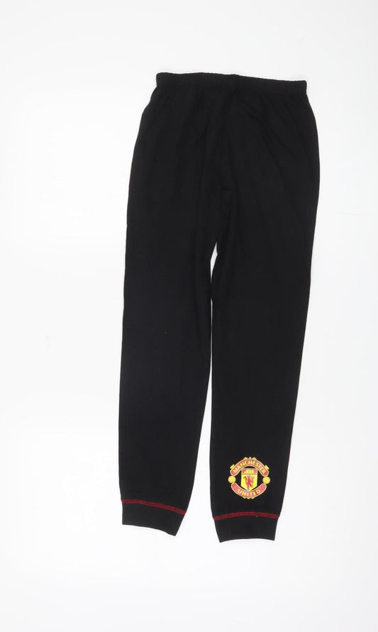 Additional front view of Manchester United boys’ pyjama pants black 9-10 years sports