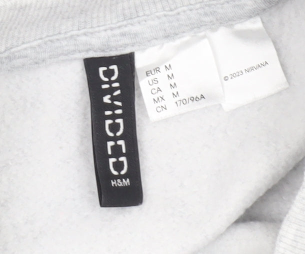 H&M Unisex Grey Nirvana Sweatshirt, Size 12, Music Theme