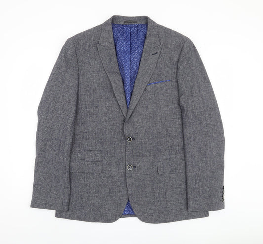 Marks and Spencer Men's Navy Check Blazer XL