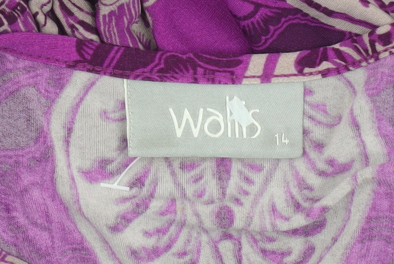 Womens UK Size 14 Wallis Multicoloured Basic Blouse