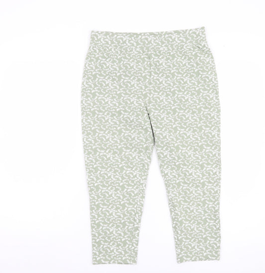 Womens UK Size 12 Bonmarché Slim Fit Leggings Green Trousers