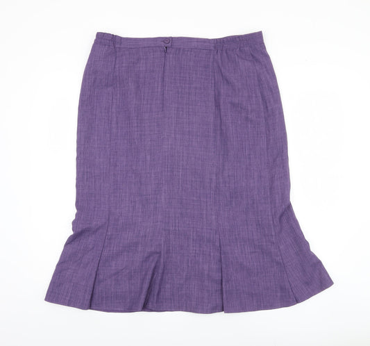 Damart Women's Purple Midi Pencil Skirt, Size 20