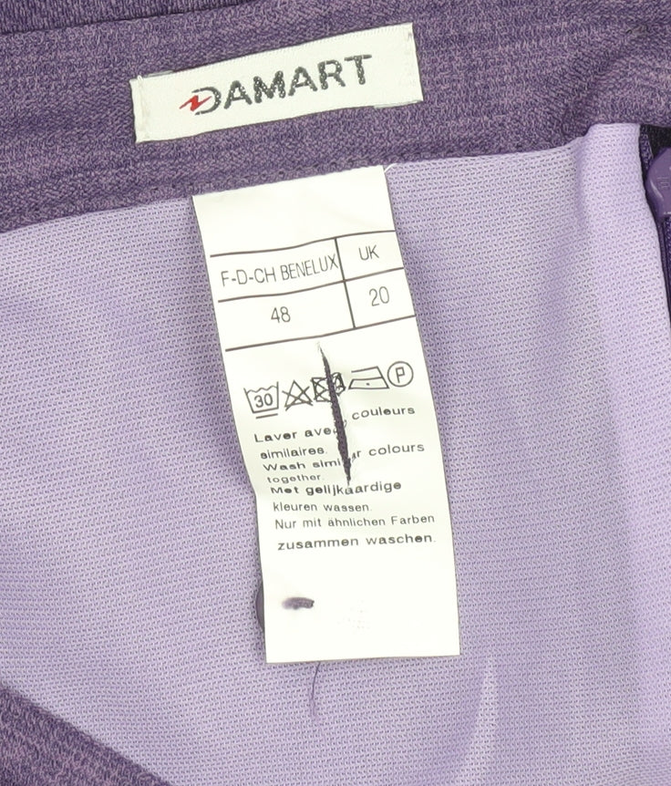 Damart Women's Purple Midi Pencil Skirt, Size 20