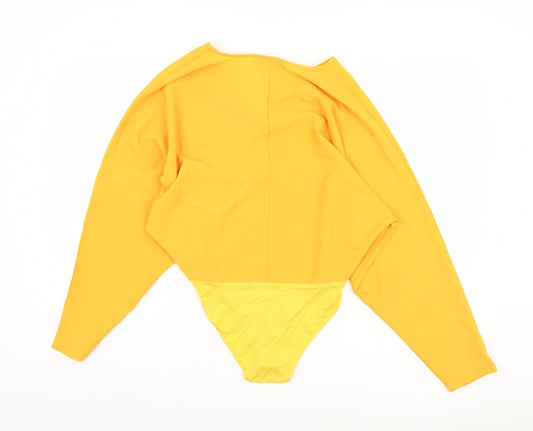 AX Paris Women's Yellow Bodysuit, Long Sleeve, Size S