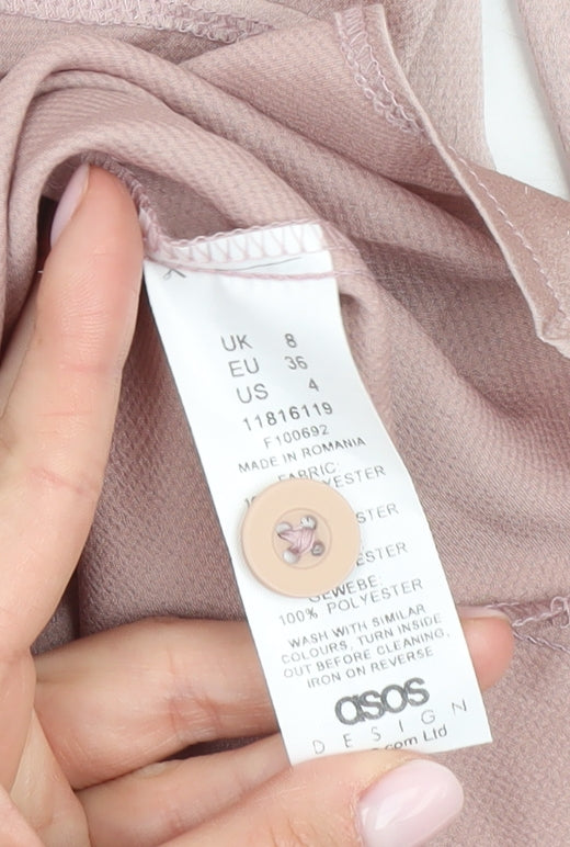 Womens UK Size 8 ASOS Design Pink Button-Up