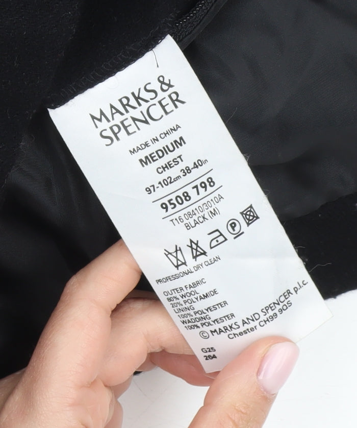 Mens UK Size M Marks and Spencer Black Basic Jacket