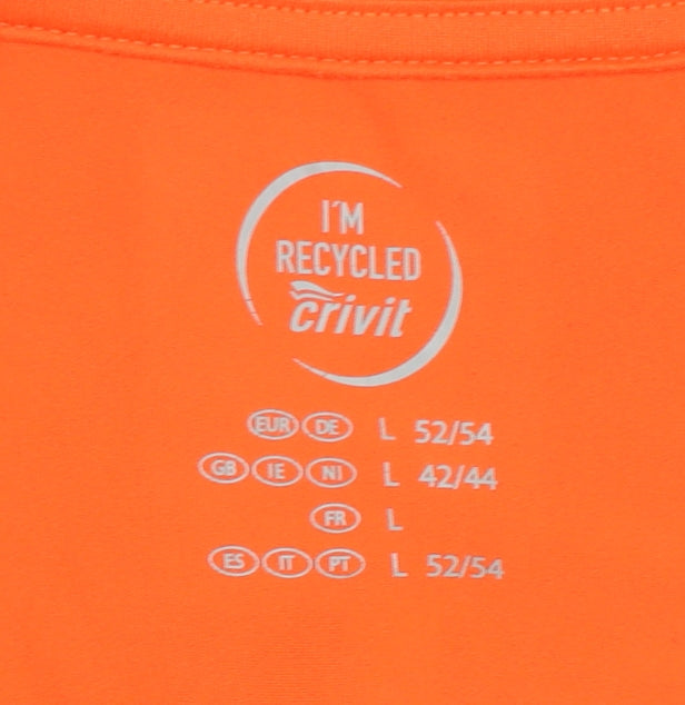 Crivit Men's Orange Running T-Shirt, Size L, Quick Dry
