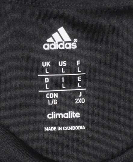 Adidas Men's Black T-Shirt, Size L, Gym & Training