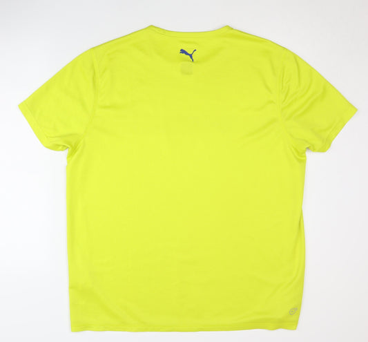 Puma Men's Yellow XL Gym T-Shirt, Breathable & Stylish
