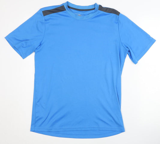 Mens UK Size M Crane Blue Gym & Training T-Shirt