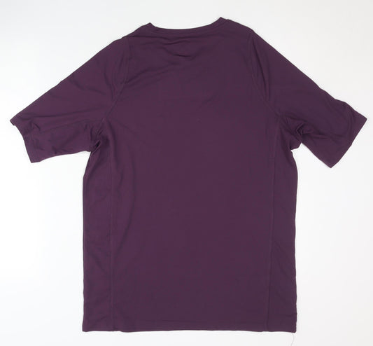 Crane Men's Purple T-Shirt, L, Activewear, Polyester