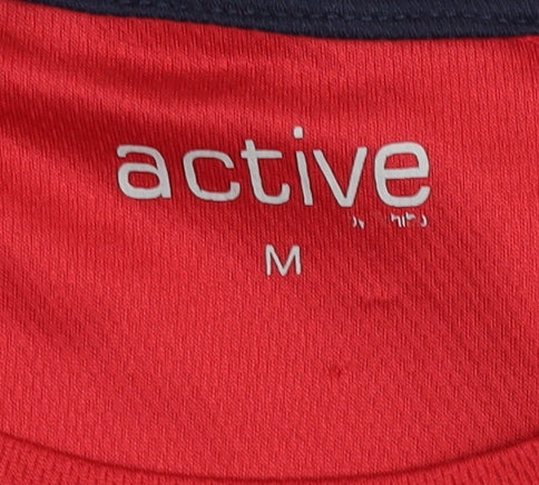 Red Men's Active T-Shirt Short Sleeve Gym Top M