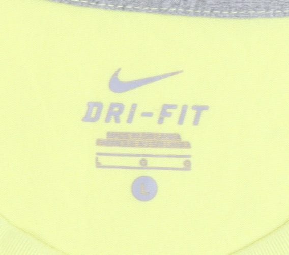 Nike Yellow Men's T-Shirt - Sports, L, Quick Dry