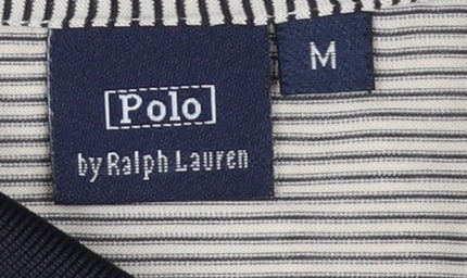 Ralph Lauren Men's Beige Silk Striped Polo M