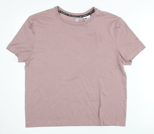 Unisex Adults UK Size M H&M Pink Gym & Training T-Shirt