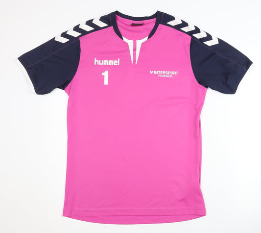 Mens UK Size S Hummel Pink Football T-Shirt