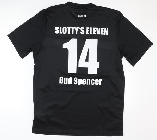 Nike Men's Black Football T-Shirt, L, Moisture-Wicking Jersey