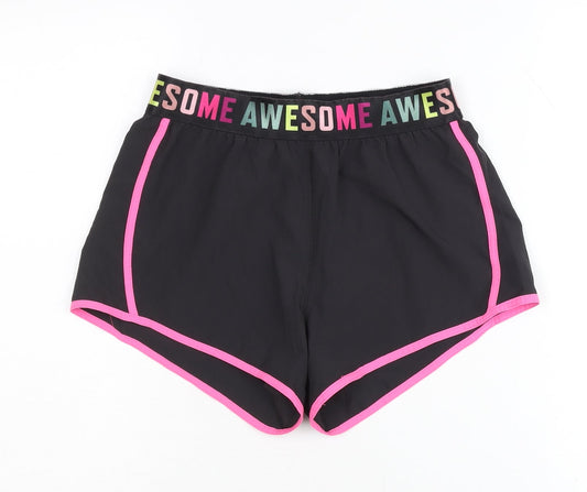 H&M Girls Black Athletic Shorts 10-12Y