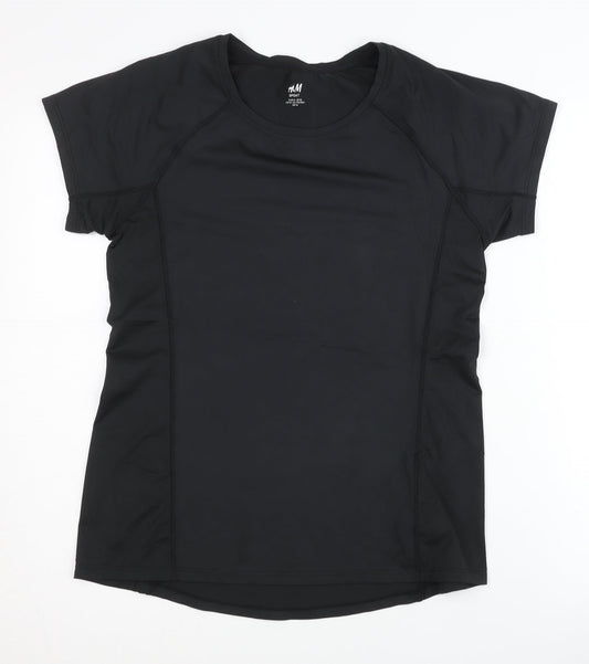 Womens UK Size 12 H&M Black Gym & Training Running & Jogging T-Shirt