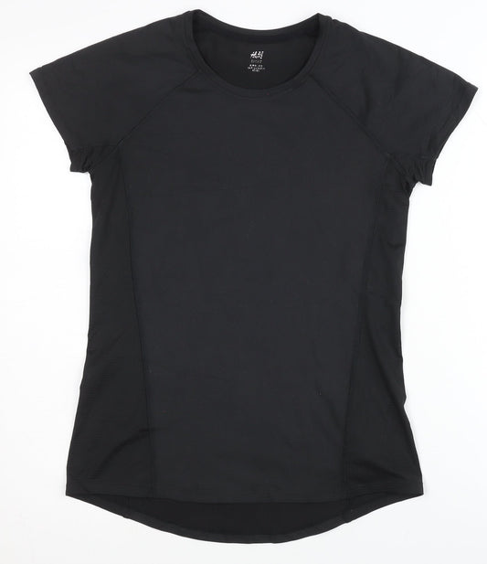 Womens UK Size 12 H&M Black Gym & Training Running & Jogging T-Shirt