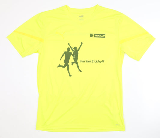Mens UK Size L PUMA Yellow Running & Jogging T-Shirt