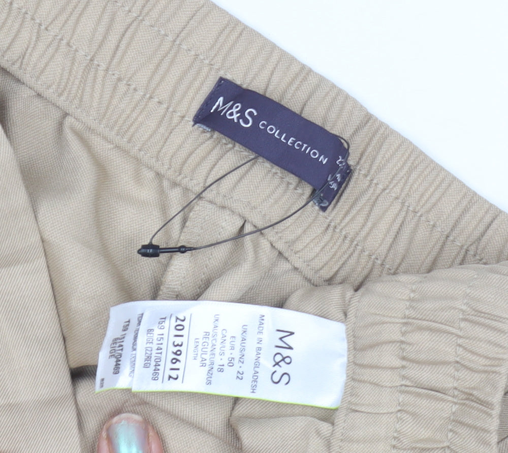 Marks and Spencer Beige Women's Plus Size Trousers